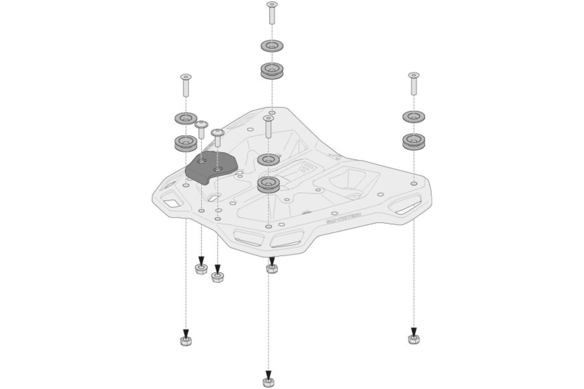 KIT ADATTATORE PER PORTABAGAGLI ADVENTURE-RACK-PER TRAX ADV / ION / EVO. NERO. SW-MOTECH