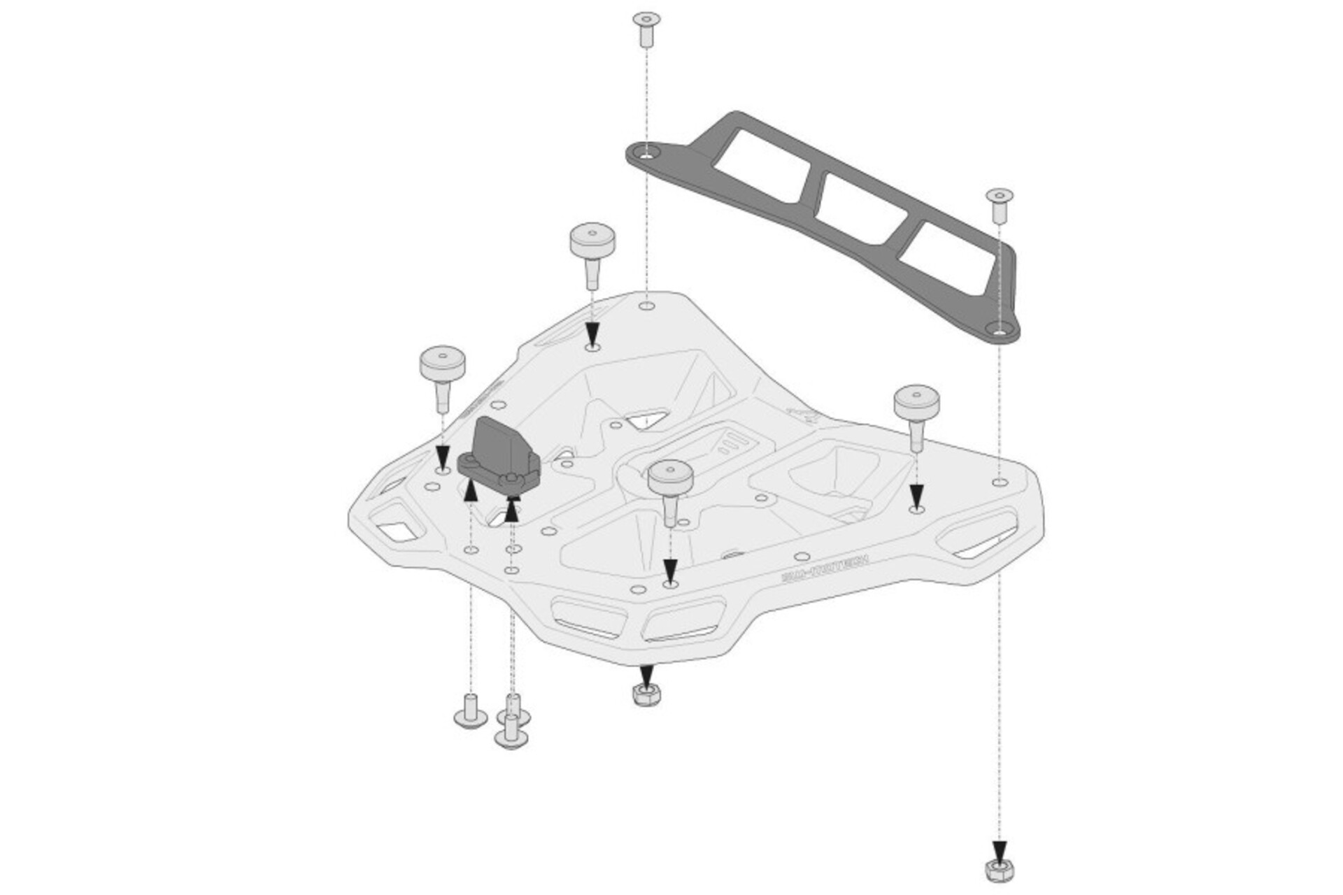 KIT ADATTATORE PER PORTABAGAGLI ADVENTURE-RACK-PER GIVI/KAPPA MONOLOCK. NERO. SW-MOTECH