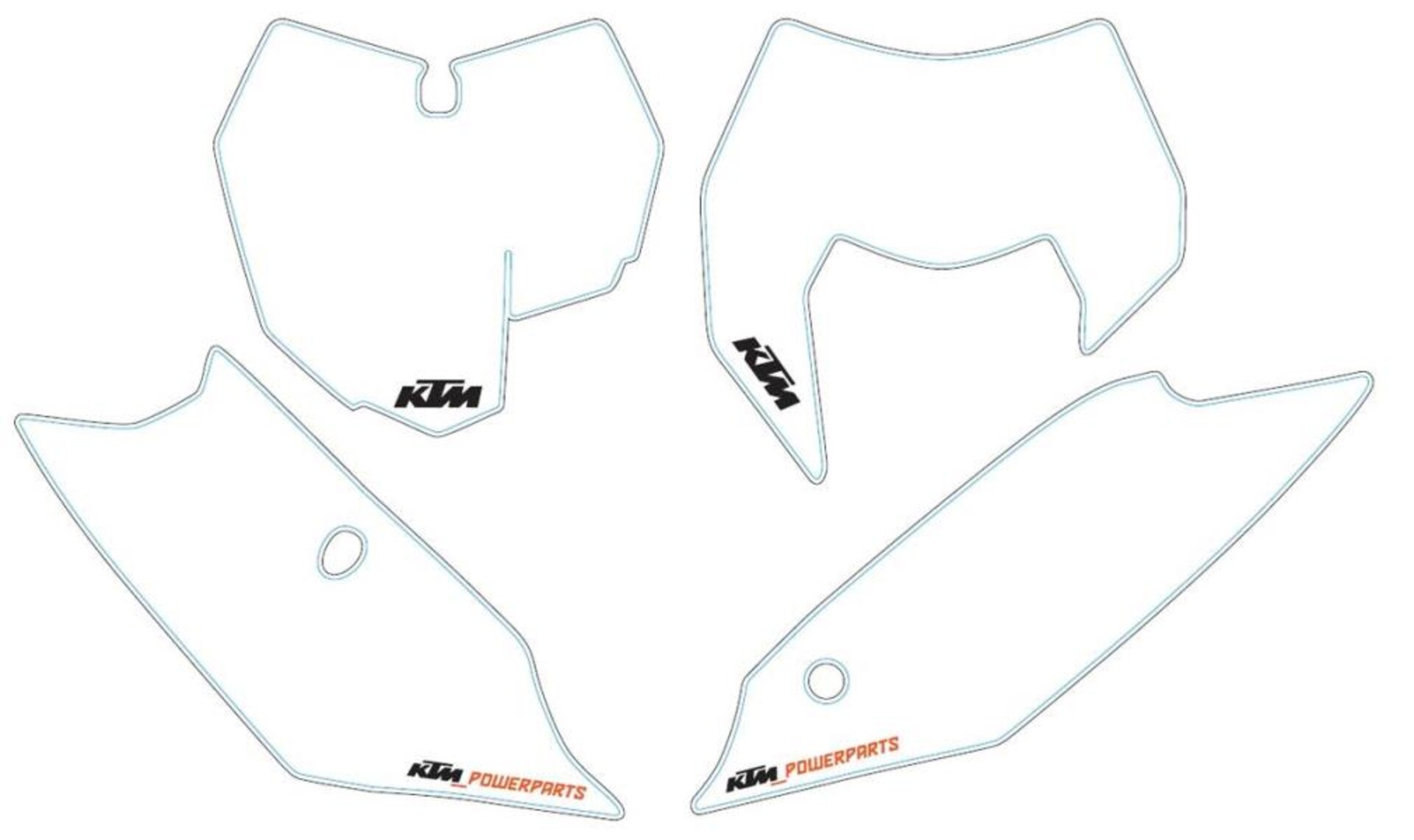 Tabelle adesive per numero da gara KTM