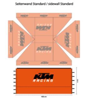 TENT WALL 4,5M STANDARD+LOGO KTM