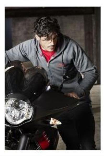 Felpa cap uomo MG 'Garage'grey MOTO GUZZI