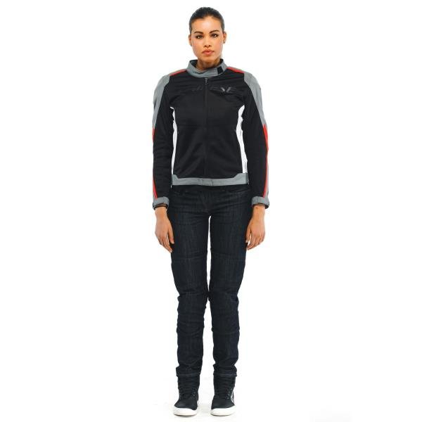 HYDRAFLUX 2 AIR LADY D-DRY JACKET BLACK CHARCOAL GRAY LAVA-RED DAINESE