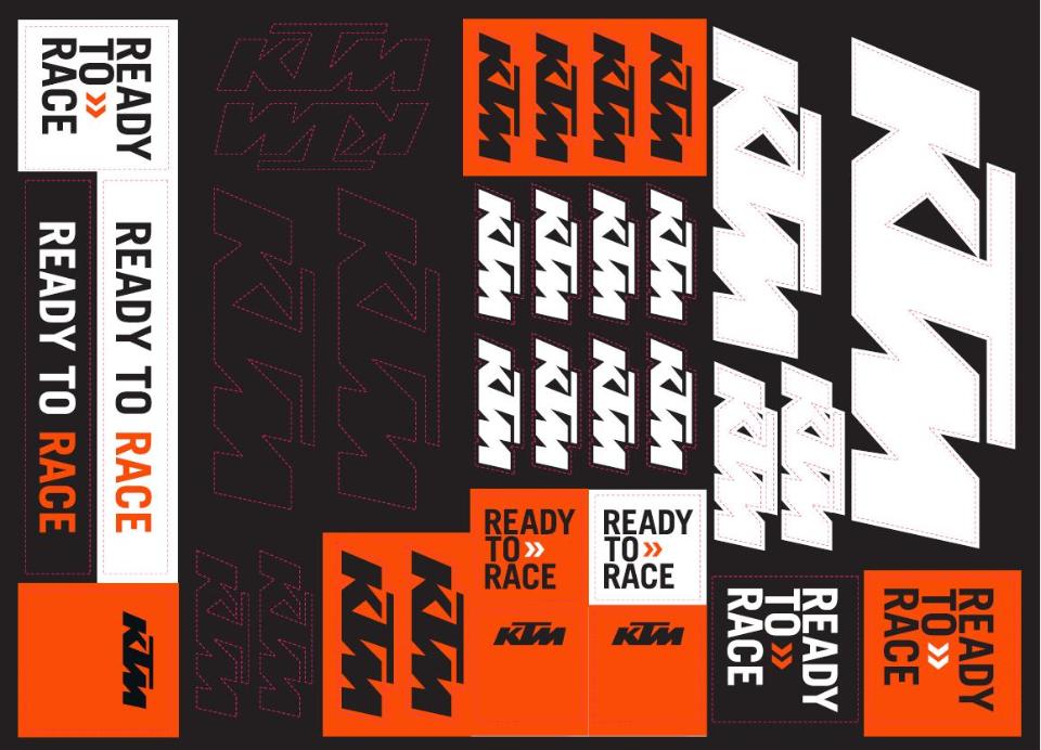 TEAM CORPORATE STICKER SHEET KTM