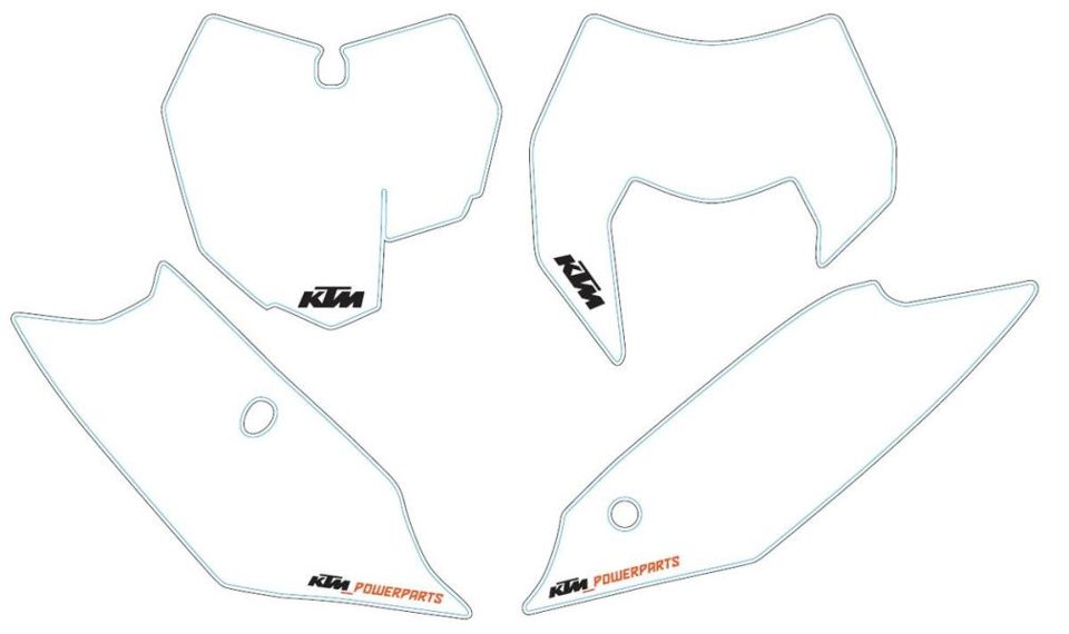Tabelle adesive per numero da gara KTM