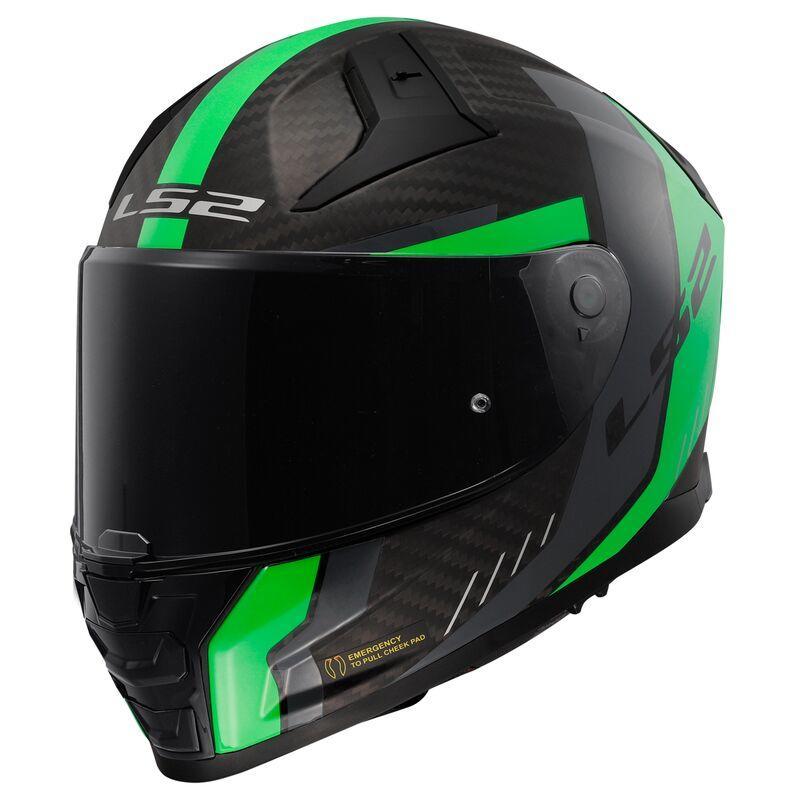 LS2 FF811 VECTOR II C GRID MATT FLUO GREEN-06 S-CARBON LS2