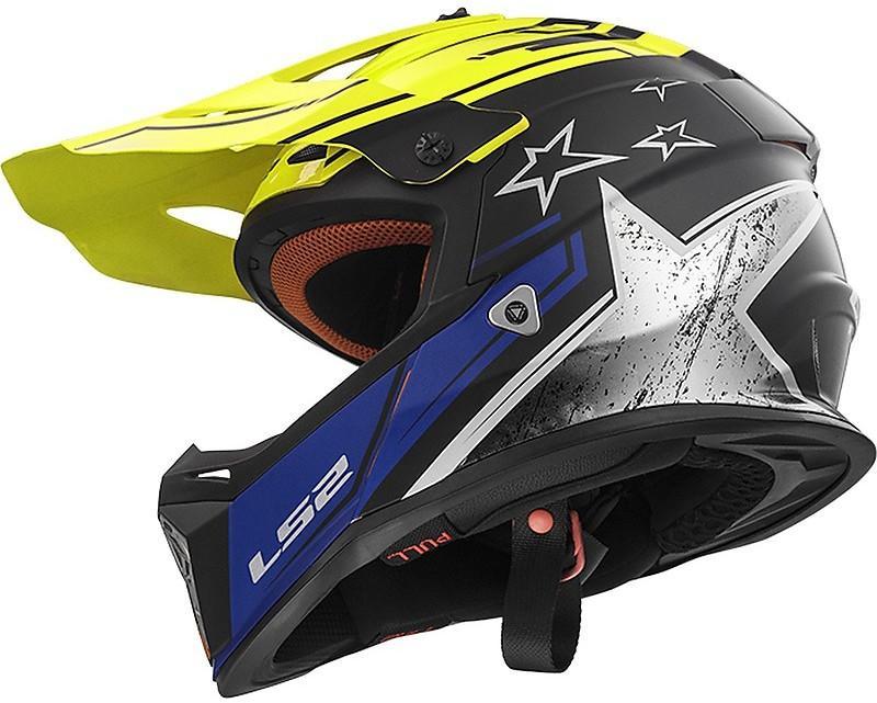 LS2 MX437 MATT BLACK HI VIS YELLOW LS2