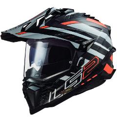 LS2 MX701 EXPLORER C EDGE BLACK FLUO ORANGE-06 M-CARBON LS2