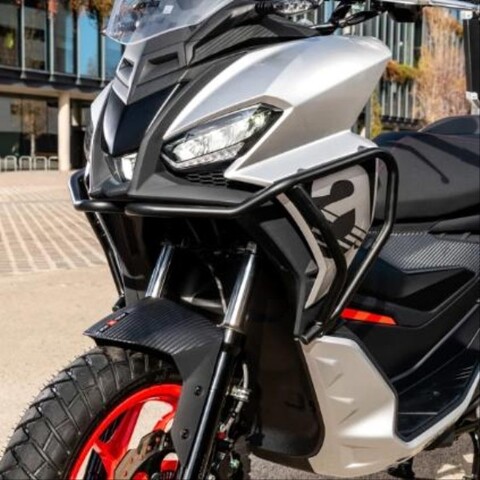 Barra di protezione, anteriore, nera, opaca, acciaio inox, Aprilia SR GT Compact 125 / 200 PIAGGIO