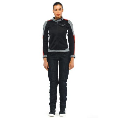 HYDRAFLUX 2 AIR LADY D-DRY JACKET BLACK CHARCOAL GRAY LAVA-RED DAINESE