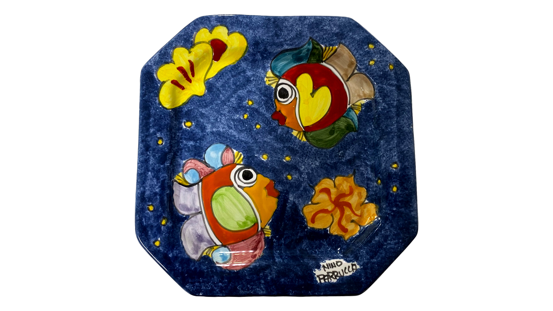 Piatto Ottagonale vari decori Nino Parrucca