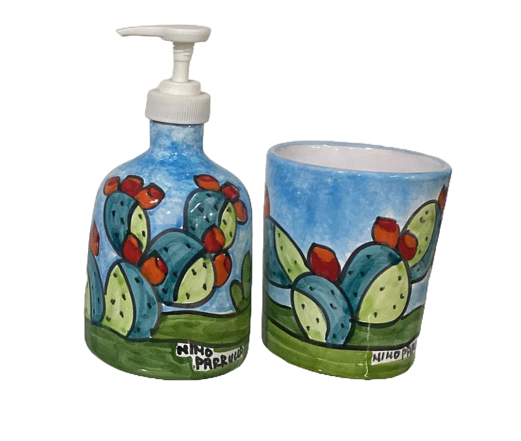 Set Dosatore sapone liquido e Portaspazzolini Nino Parrucca