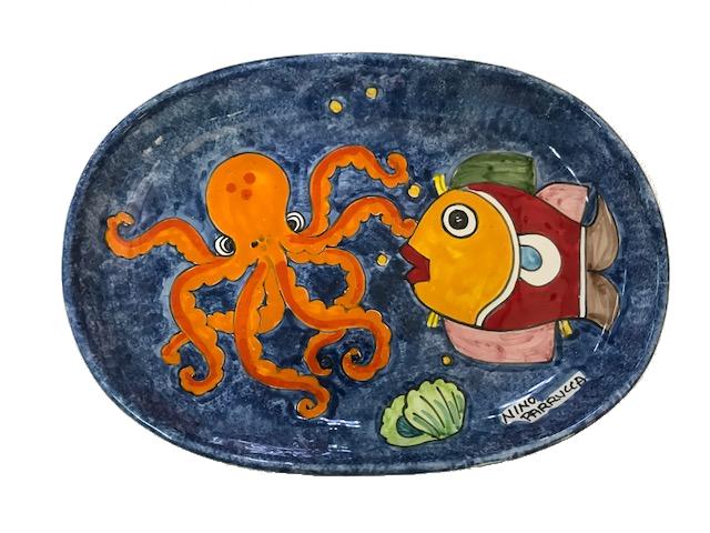 Piatto ovale bordo alti 37x25 cm Nino Parrucca