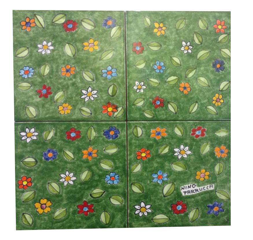 Pannelli artistici da 4 piastrelle Nino Parrucca in ceramica