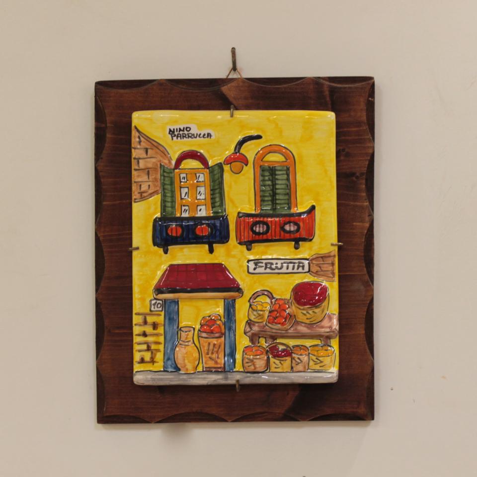 Targhe Mestiere a rilievo in ceramica e legno - Art.80/a Nino Parrucca