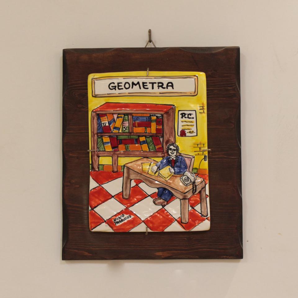 Targhe Mestiere a rilievo in ceramica e legno - Art.80/a Nino Parrucca