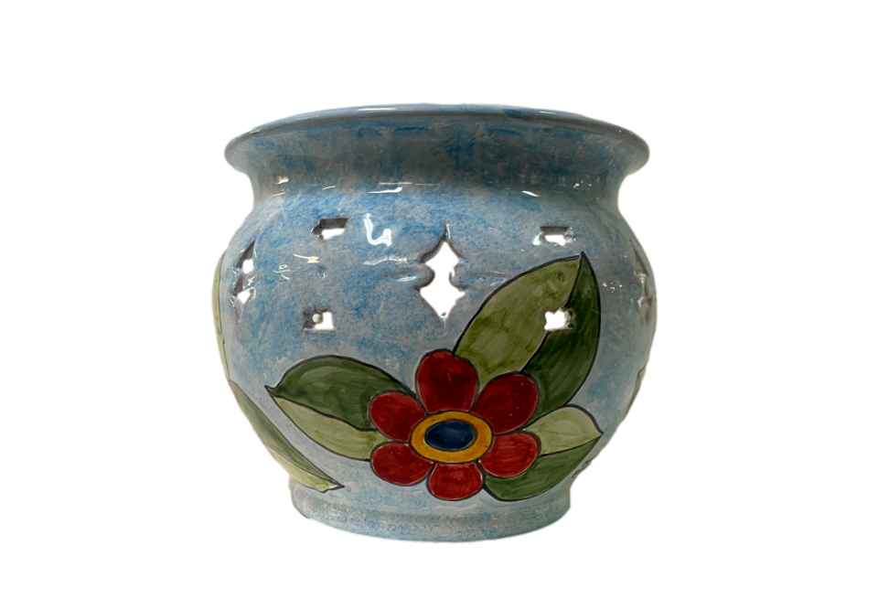 Cachepot Bombato Traforato - fiori grandi in ceramica Nino Parrucca