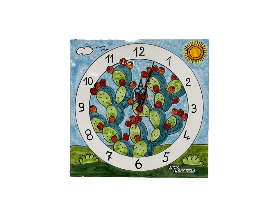 Orologio su Piastra in Ceramica Nino Parrucca