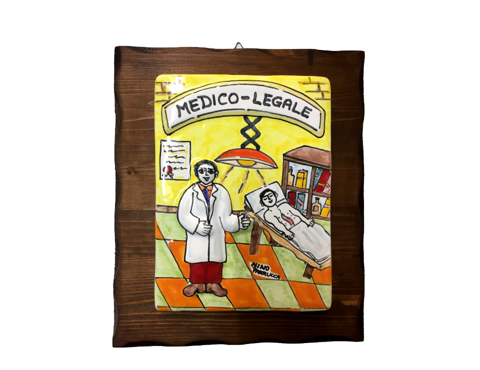 Targhe Mestiere a rilievo in ceramica e legno - Art.80/a Nino Parrucca
