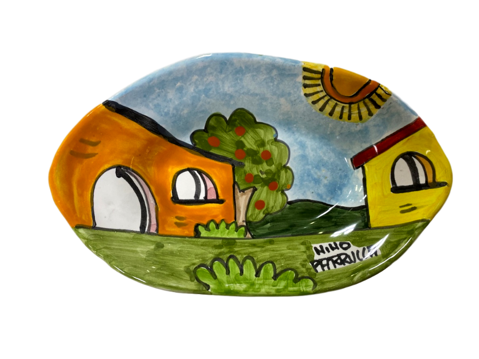 Ovalino cm.19x11,5 in Ceramica - Art.96/B Nino Parrucca