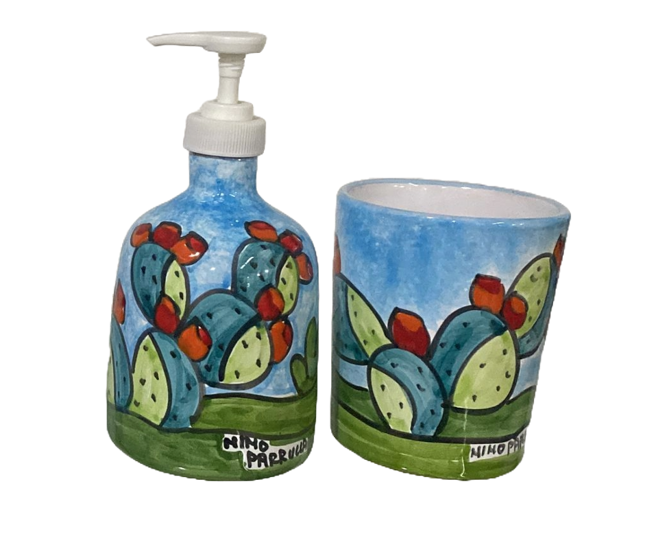 Set Dosatore sapone liquido e Portaspazzolini Nino Parrucca
