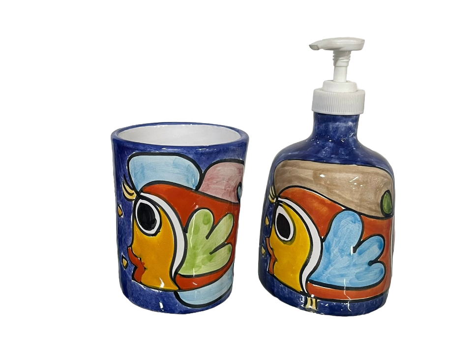 Set Dosatore sapone liquido e Portaspazzolini Nino Parrucca