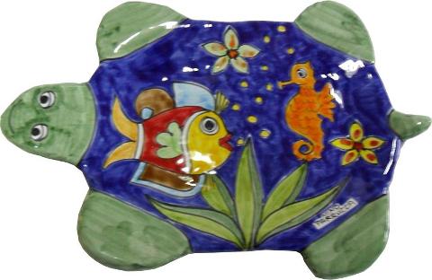 Piatto artistico a tartaruga cm.20x31 Nino Parrucca