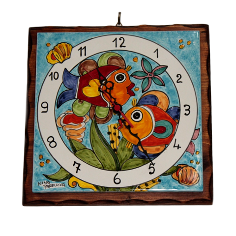 Piastra ad Orologio con base in legno Nino Parrucca