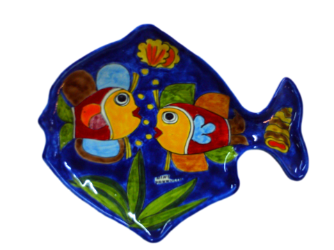 Piatto a forma di Pesce cm.33x23 Nino Parrucca