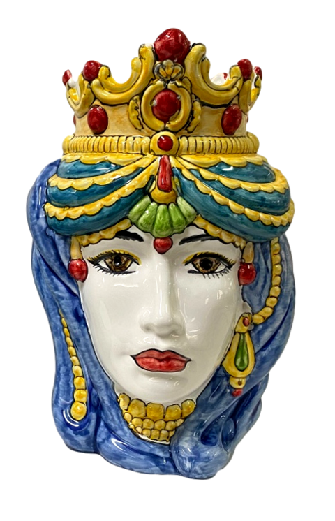 Teste di Moro H.cm.38 in ceramica Nino Parrucca