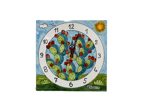 Orologio su Piastra in Ceramica Nino Parrucca