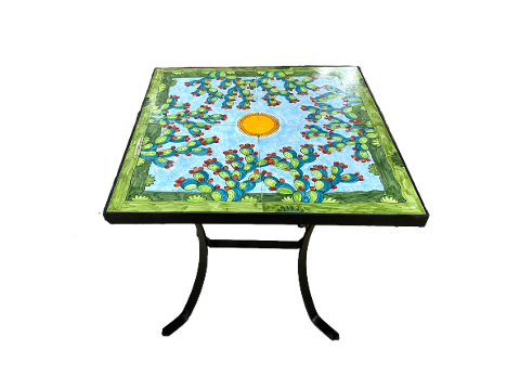 Tavolo quadrato cm.82x82 - Fichi d'India Nino Parrucca