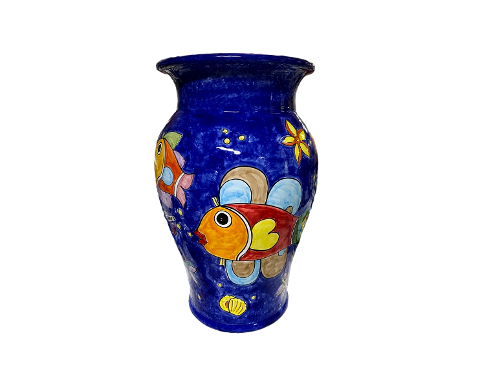 Portaombrelli ad anfora  Decoro Pesci fondo Blu Nino Parrucca