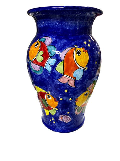 Portaombrelli ad anfora  Decoro Pesci fondo Blu Nino Parrucca