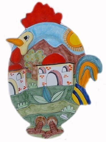 Piatto a Gallo Piatto Gallo Nino Parrucca