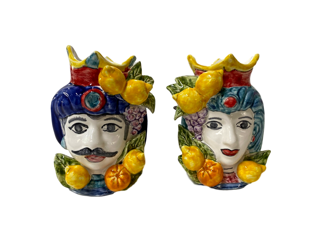 TESTA DI MORO con Frutta altorilievo in ceramica Nino Parrucca