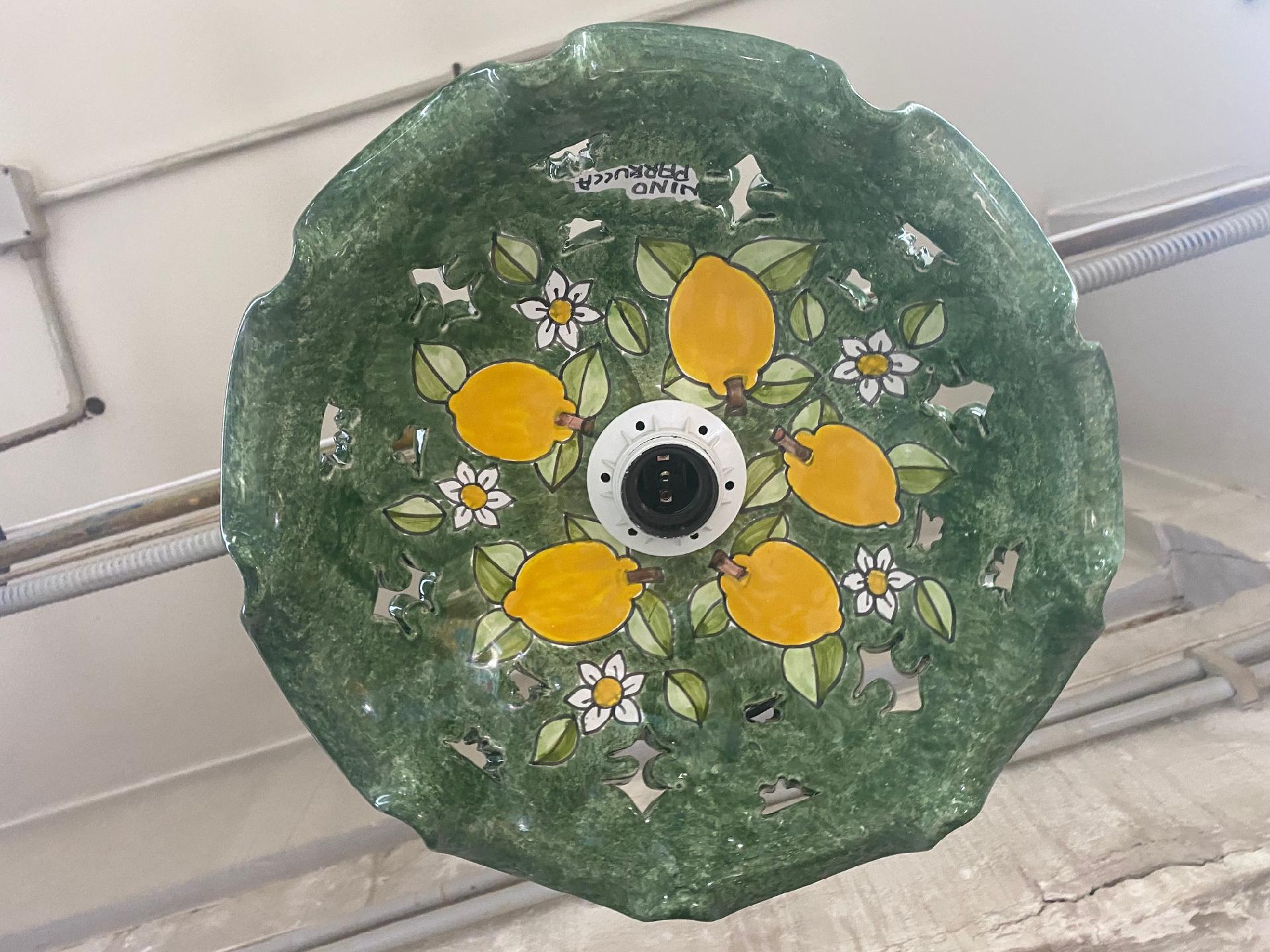 Lampadario con ciotola in ceramica e catena - diverse  misure Nino Parrucca