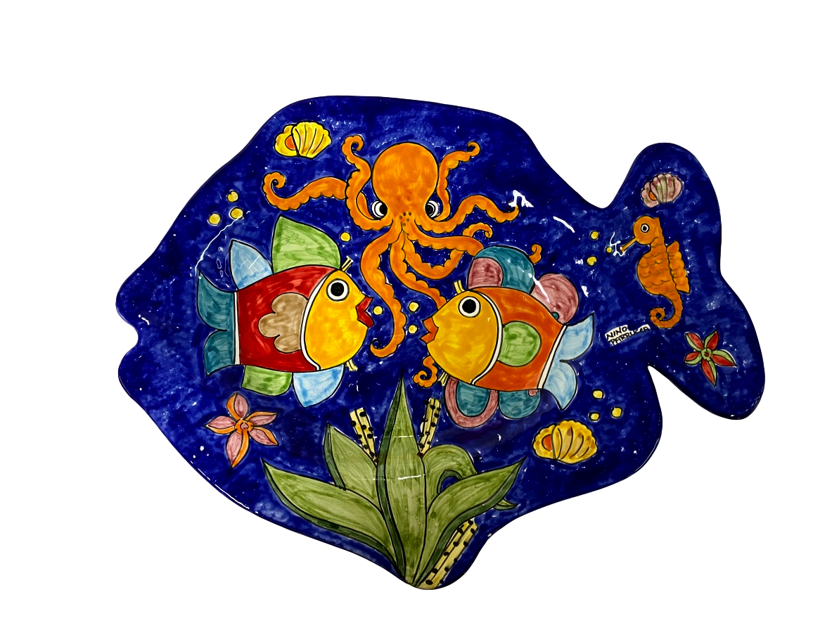 Piatto grande a forma di Pesce cm.52x41 Nino Parrucca
