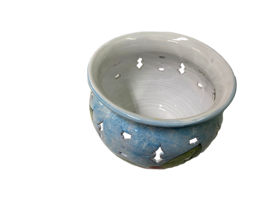 Cachepot Bombato Traforato - fiori grandi in ceramica Nino Parrucca