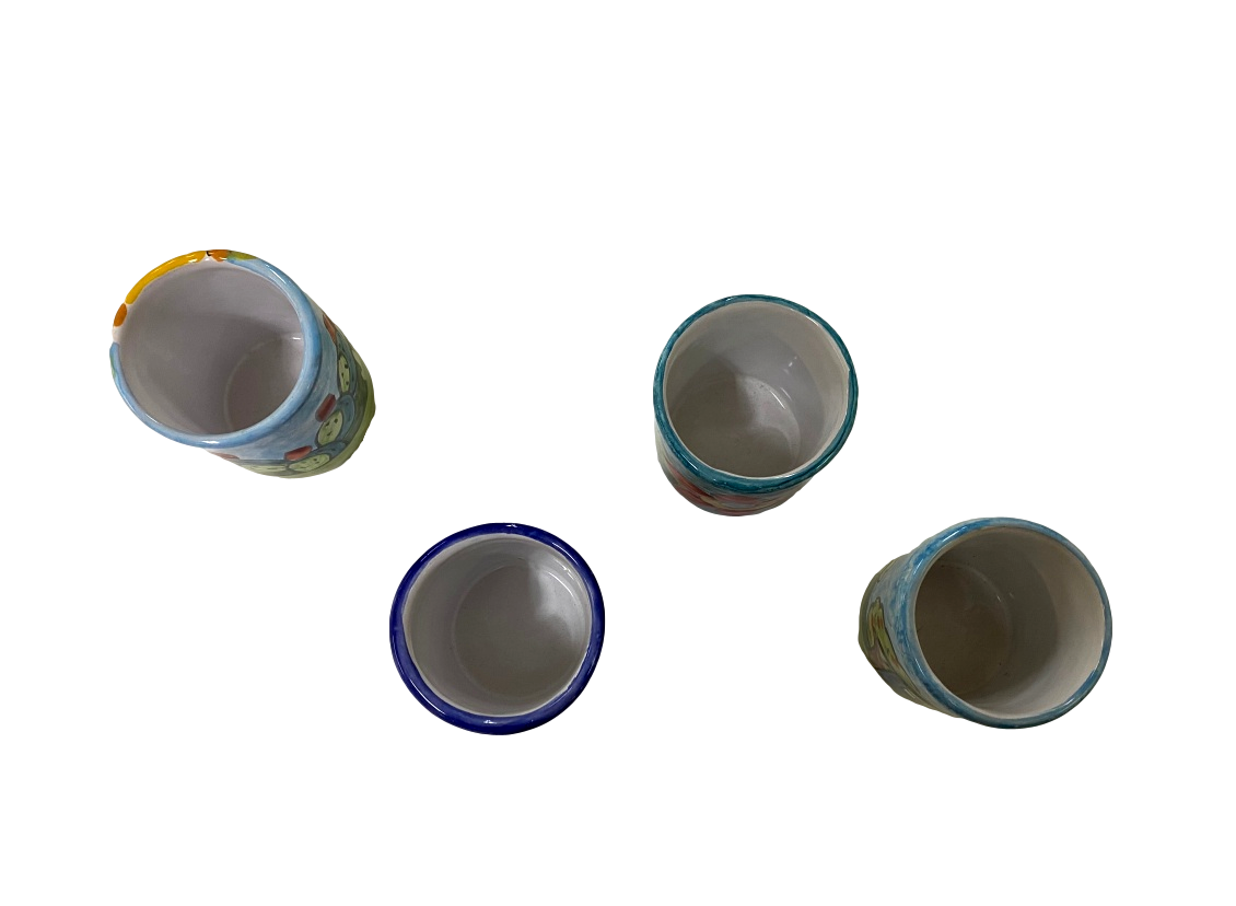 Bicchiere D.CM.7 H.CM9  vari disegni Nino Parrucca