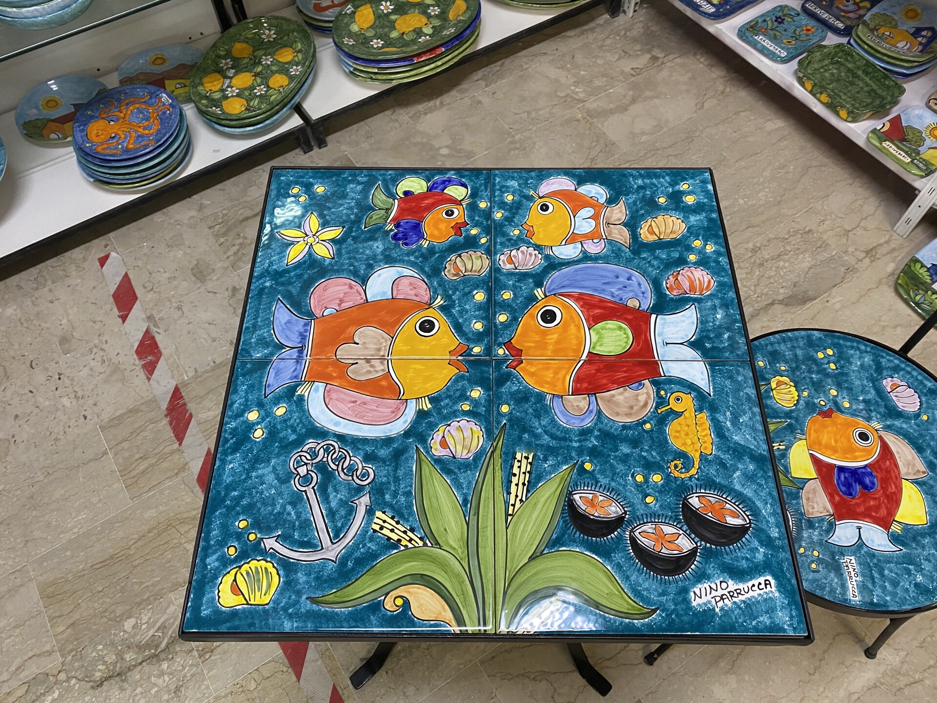 Set tavolo quadrato e sedie da giardino - Fondale marino Nino Parrucca