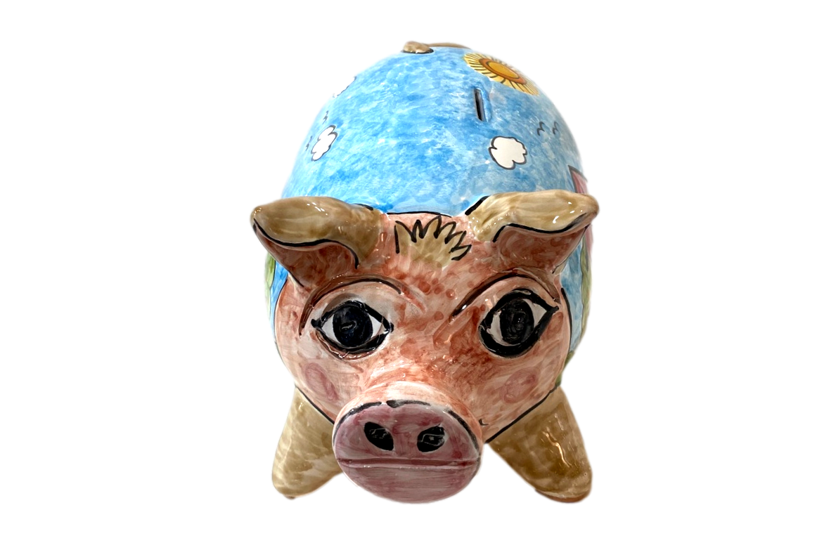 Salvadanaio  Maialino Grande Nino Parrucca