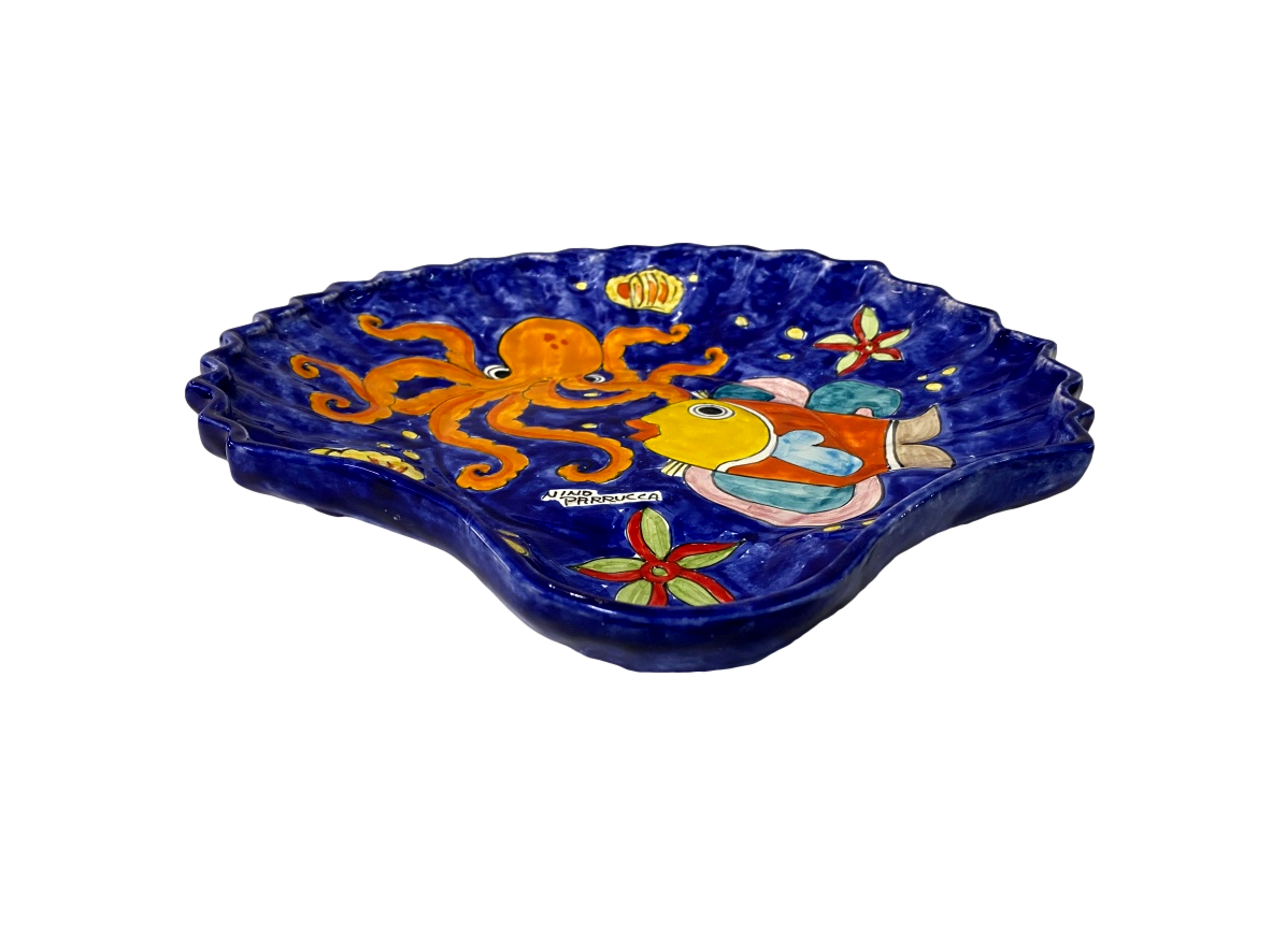 Piatto a forma di Conchiglia  CM.36X34 Nino Parrucca