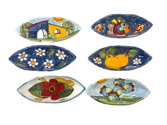 Ovalino cm.18x7 in Ceramica - Art.95 Nino Parrucca