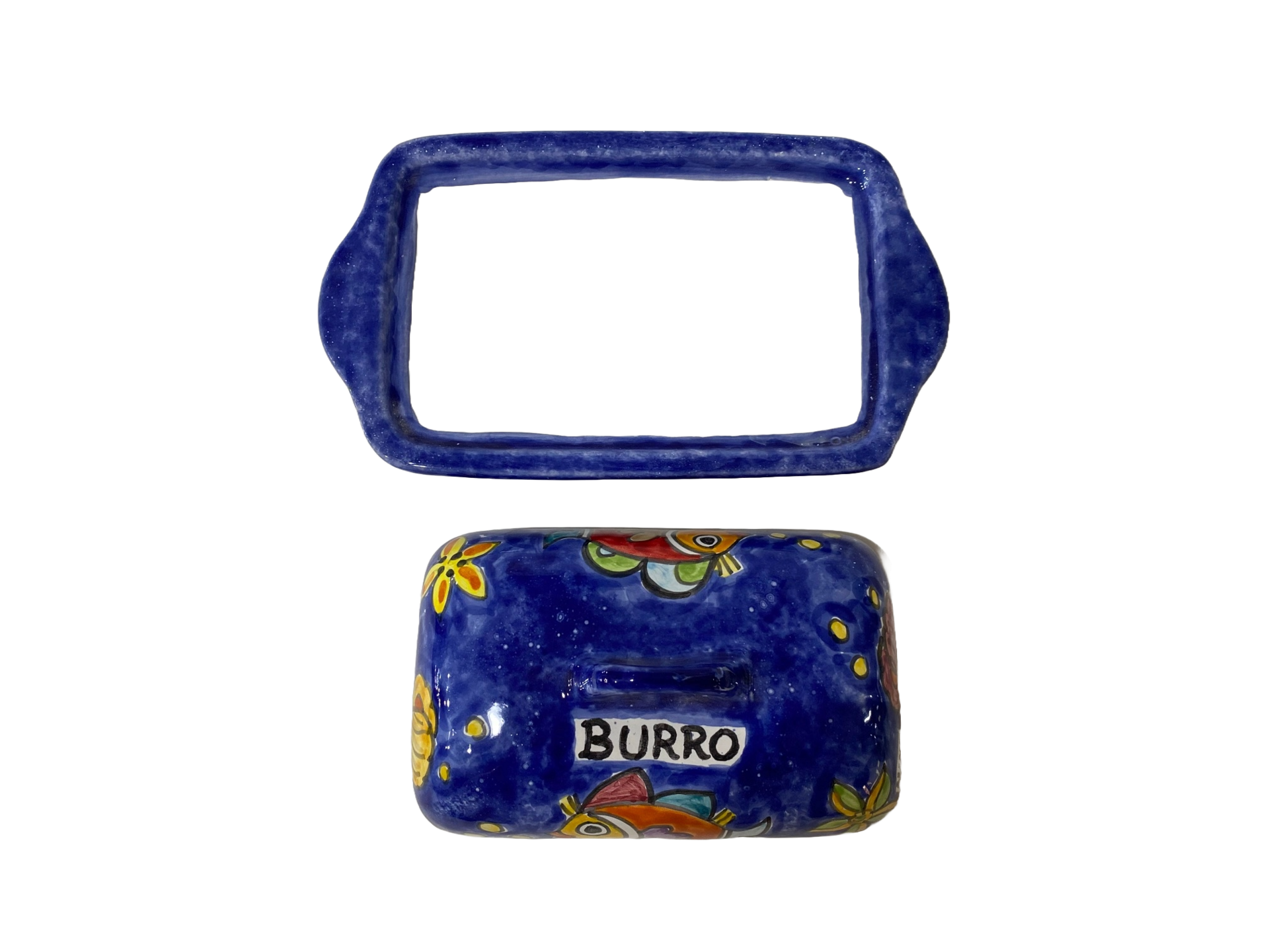 Burriera rettangolare CM.26X11 Vari Decori Nino Parrucca in ceramica