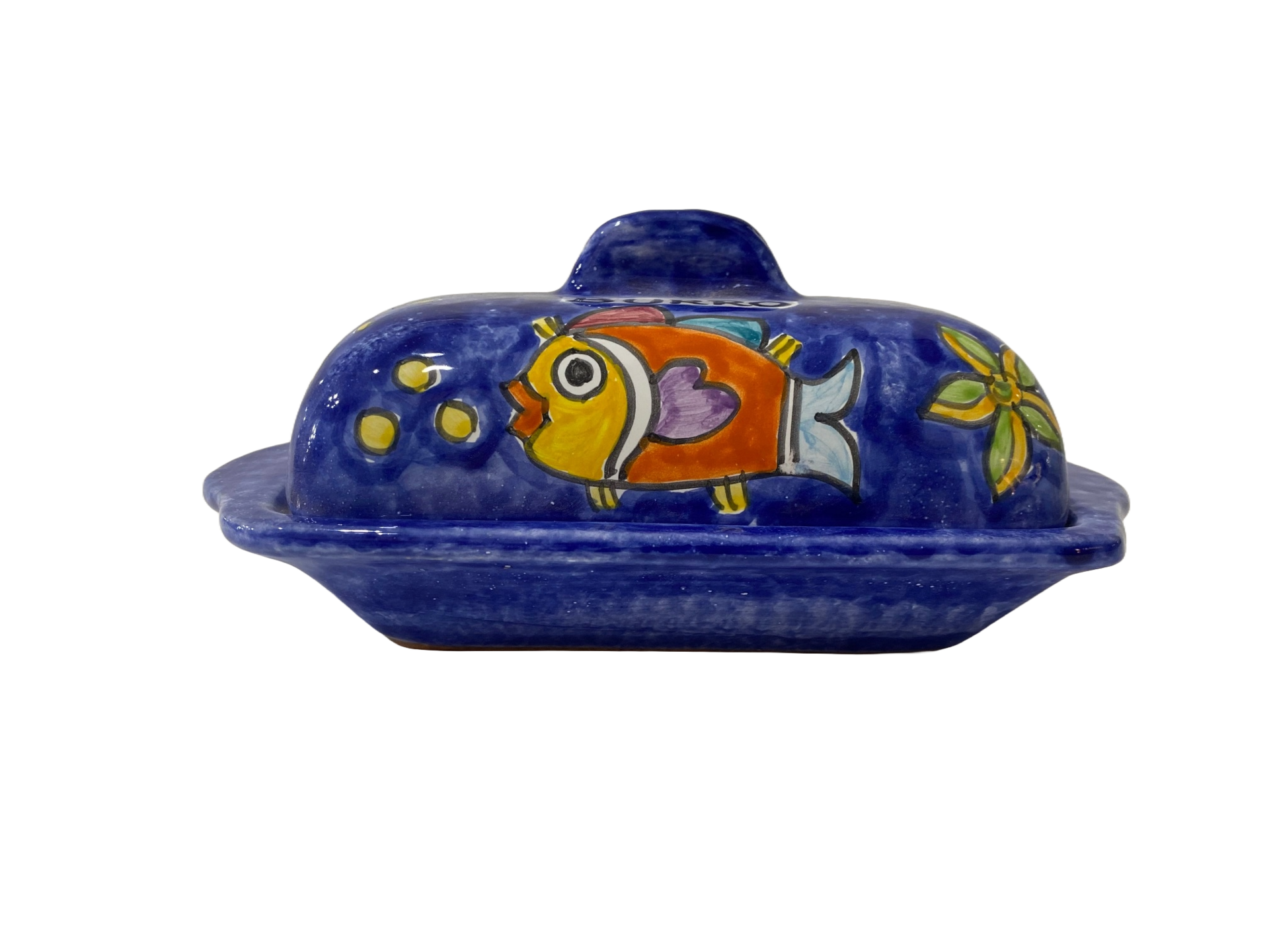 Burriera rettangolare CM.26X11 Vari Decori Nino Parrucca in ceramica