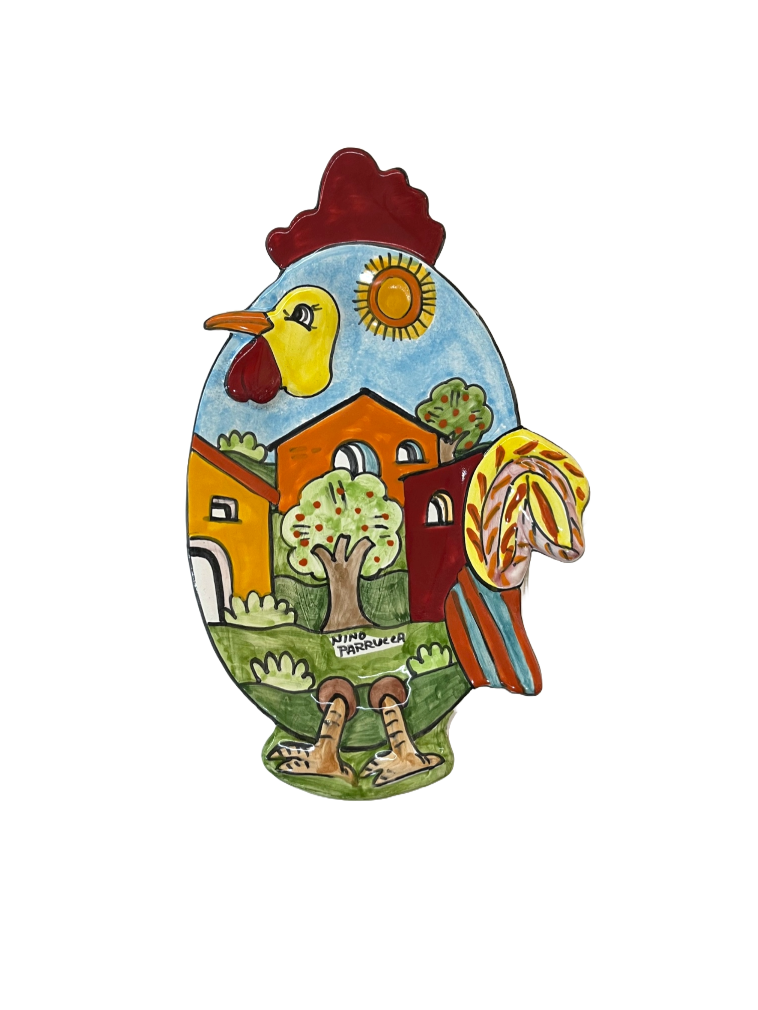 Piatto a Gallo piccolo Nino Parrucca