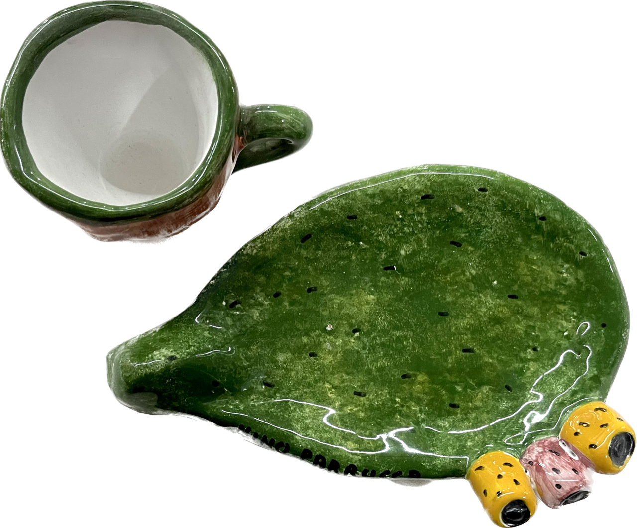 Tazzina con Piattino Fico d'india Nino Parrucca in ceramica