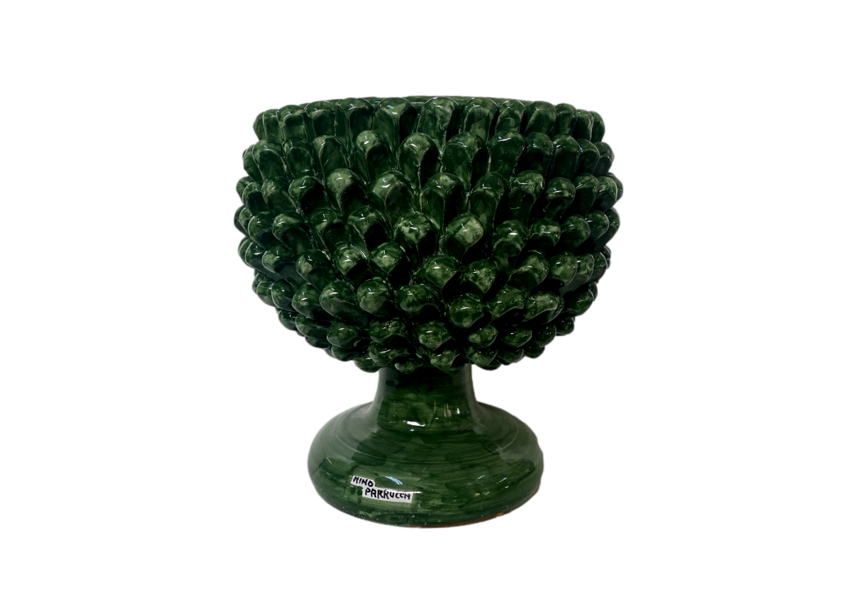Mezza Pigna in ceramica Verde Scuro Nino Parrucca