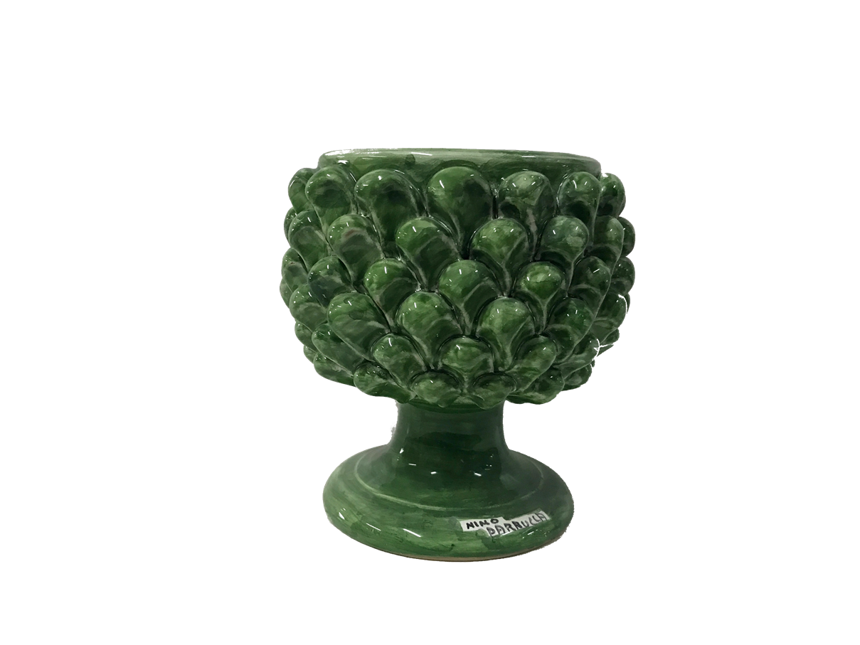 Mezza Pigna in ceramica Verde Scuro Nino Parrucca