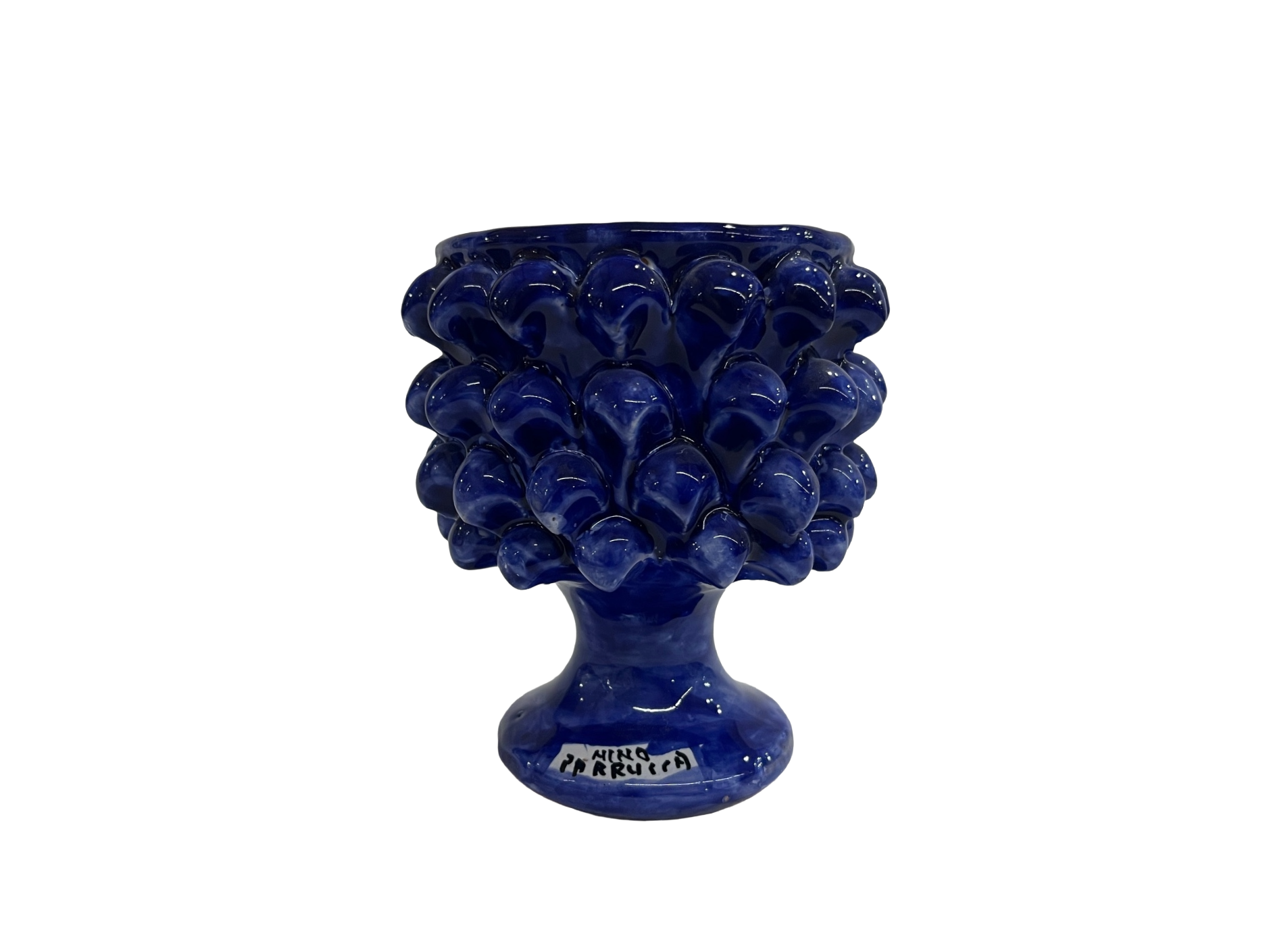 Mezza Pigna in ceramica Blue Smalto Nino Parrucca